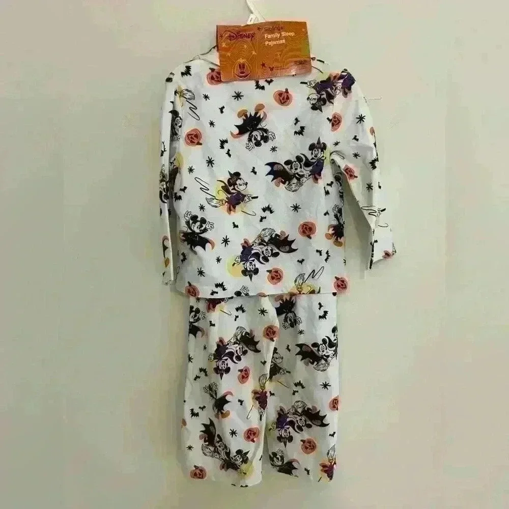 Disney Fleece Long Sleeve Pajama Set Toddler  Mickey Minnie Halloween Size 3T
